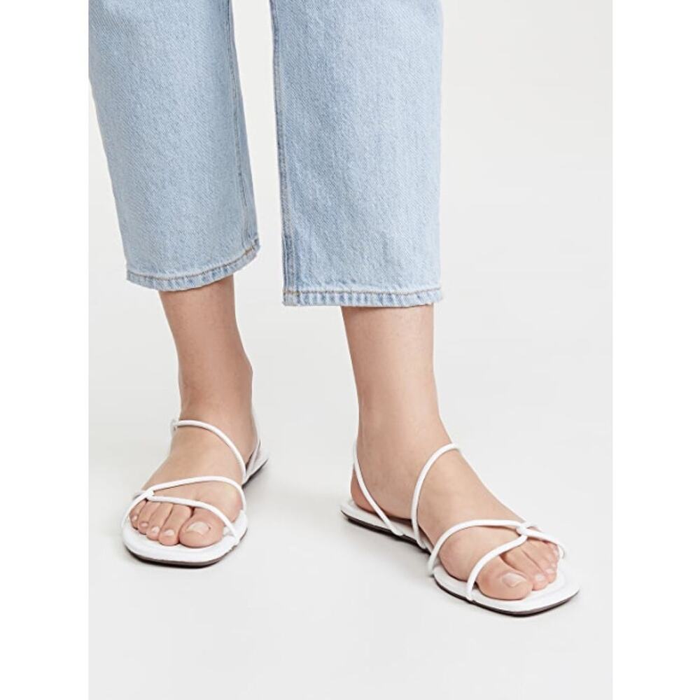 New Schutz Aimi Sandals in White Leather Women's Size 8.5